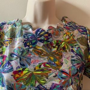 Psychedelic 60s butterfly fit and flare dress (pp)